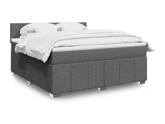 Sommier à lattes de lit avec matelas Gris foncé 180x200cm Tissu
