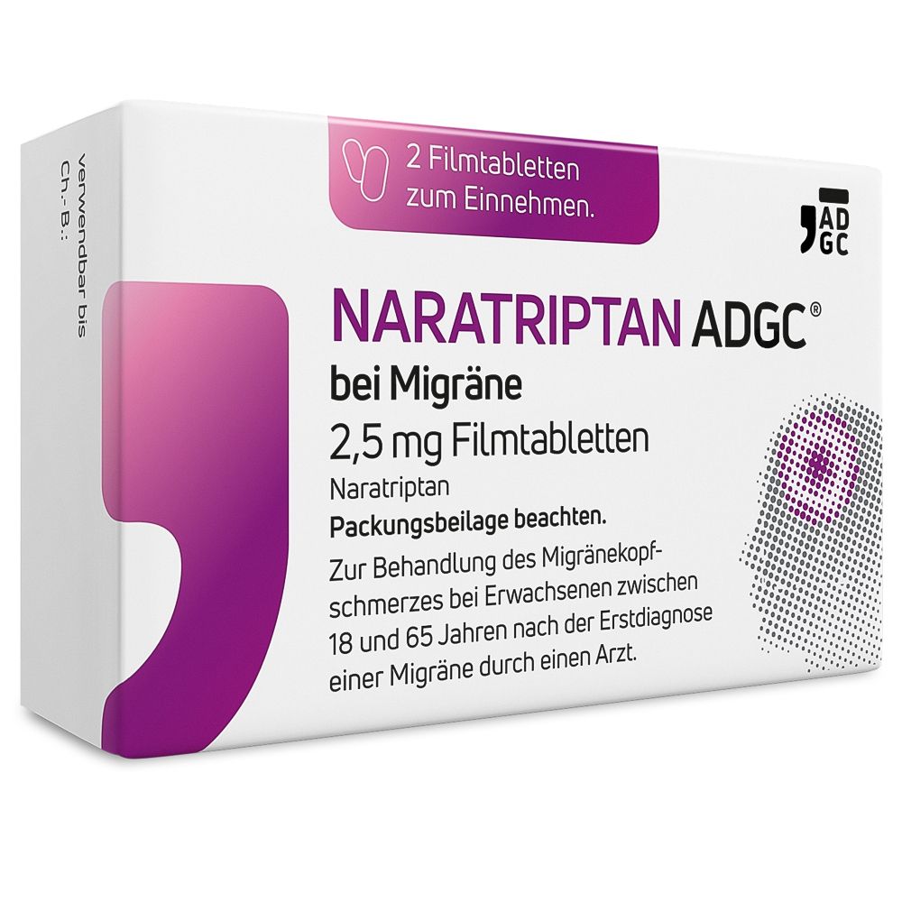 NARATRIPTAN ADGC® bei Migräne und Migränekopfschmerzen mit und ohne Aura