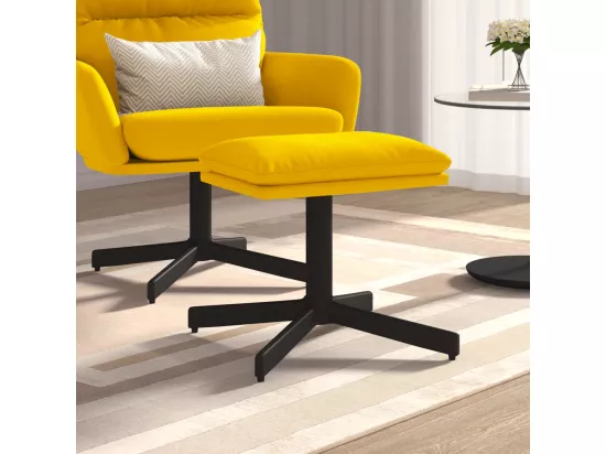 Repose-pied Jaune moutarde 60x60x36 cm Velours