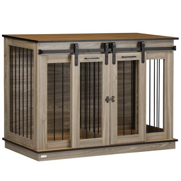 Hundebur, Hundebur, Hundehus Med Toromsalternativ For Mellomstore Hunder, Hundebur Med Doble Dører, Hundehus, Eik
