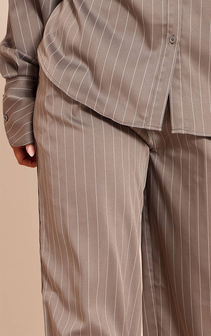 Gris Pantalon Large À Rayures Fines Shape