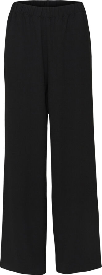 Selected Femme SLFTINNI-RELAXED MW WIDE PANT N NOO Sort