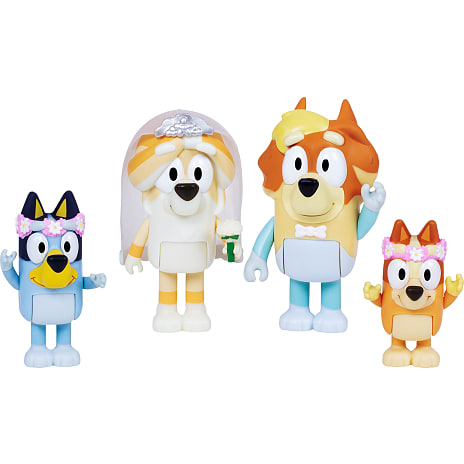 Bluey figurer bryllup 4-pak