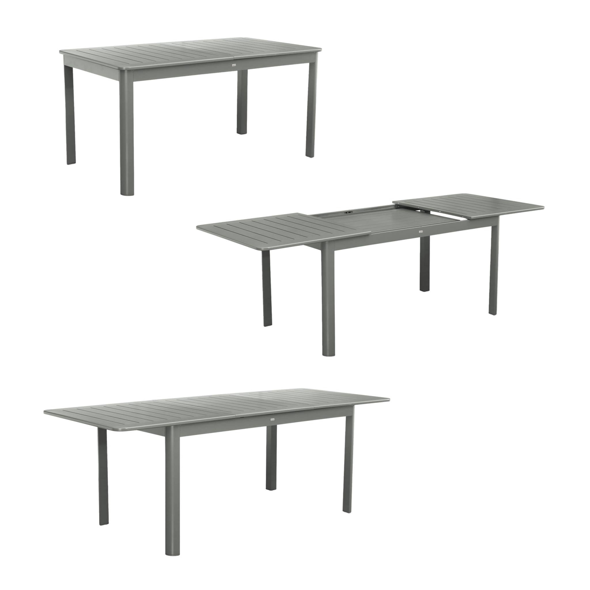 sweeek - Uitschuifbare tuintafel van aluminium, 6 plaatsen