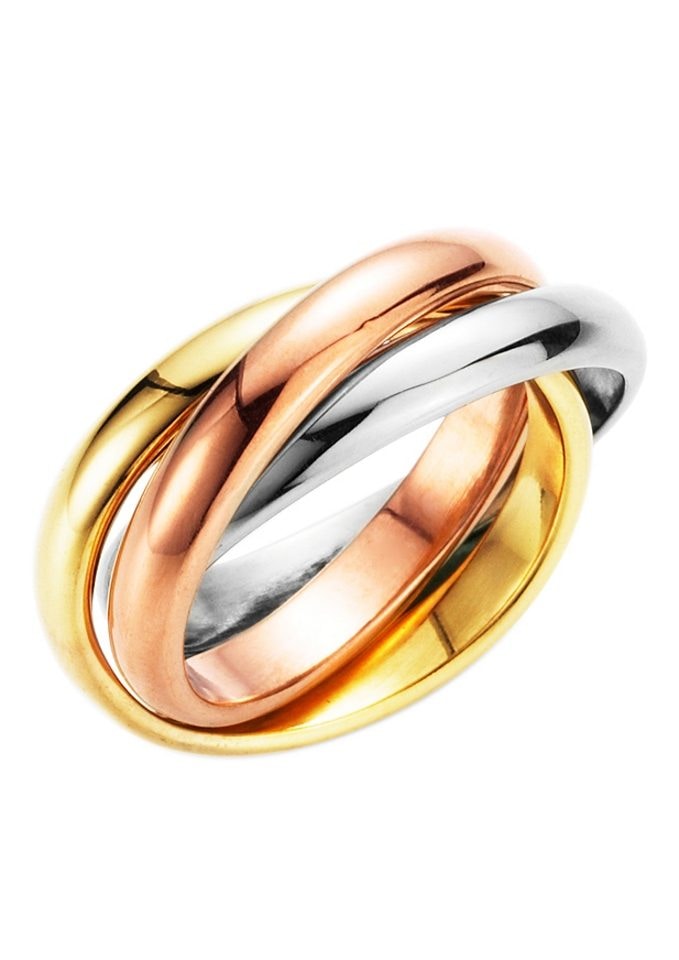 Firetti Fingerring »Schmuck Geschenk 3-fach verschlungen, tricolor«
