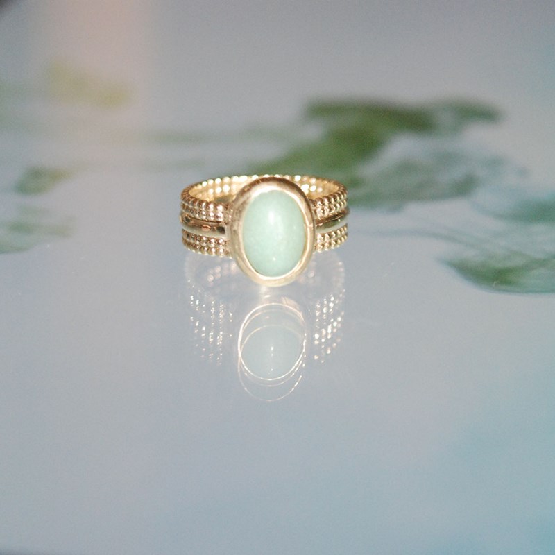 Bague plaqué or et aventurine ANDREA - Bijoux Privés Discovery