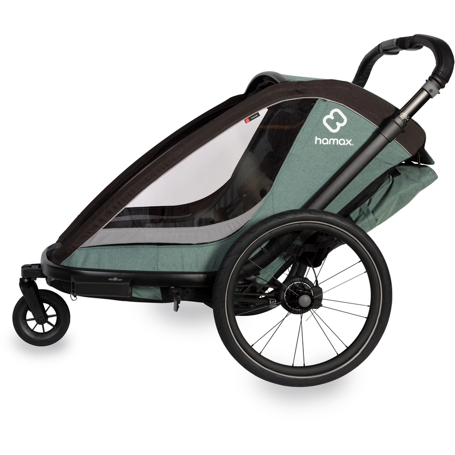 hamax Kinderfahrradanhänger Cocoon Zweisitzer greenblack