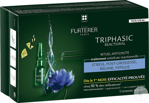 René Furterer Triphasic Reactional Traitement Antichute Chute De Cheveux Occasionnelle 12x5ml
