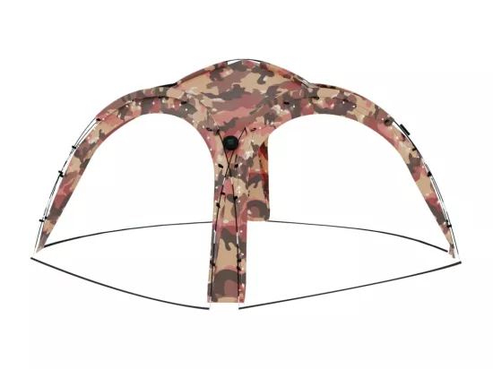 Tente de réception avec LED et 4 parois 3,6x3,6x2,3m Camouflage