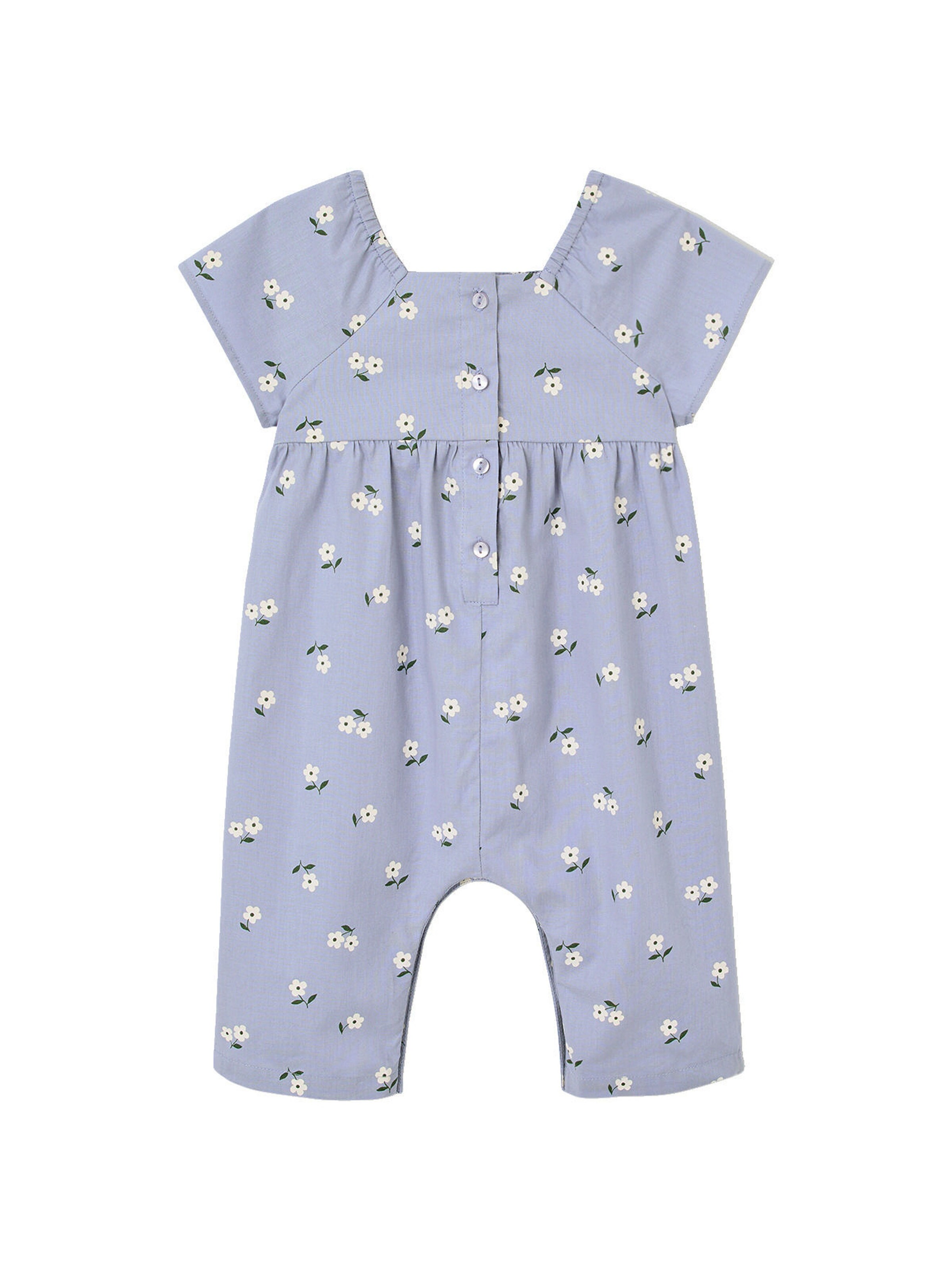 Vertbaudet Mädchen Baby Overall mit Schmetterlingsärmeln himmelblau