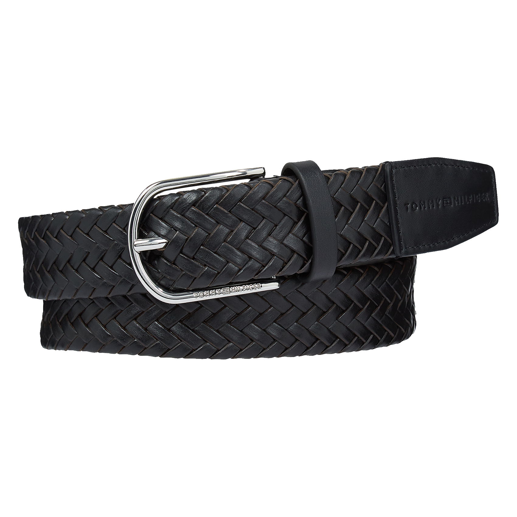 Ceinture en cuir tressée | Noir