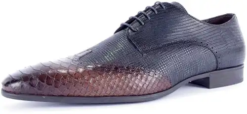 46993 GIORGIO ZWART/COGNAC - maat 48 veterschoen zw/cognac - maat 48 Calandschoen