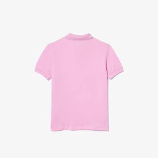 Polo enfant Lacoste regular fit en petit piqué uni Polos - Rose - Lacoste - Enfant