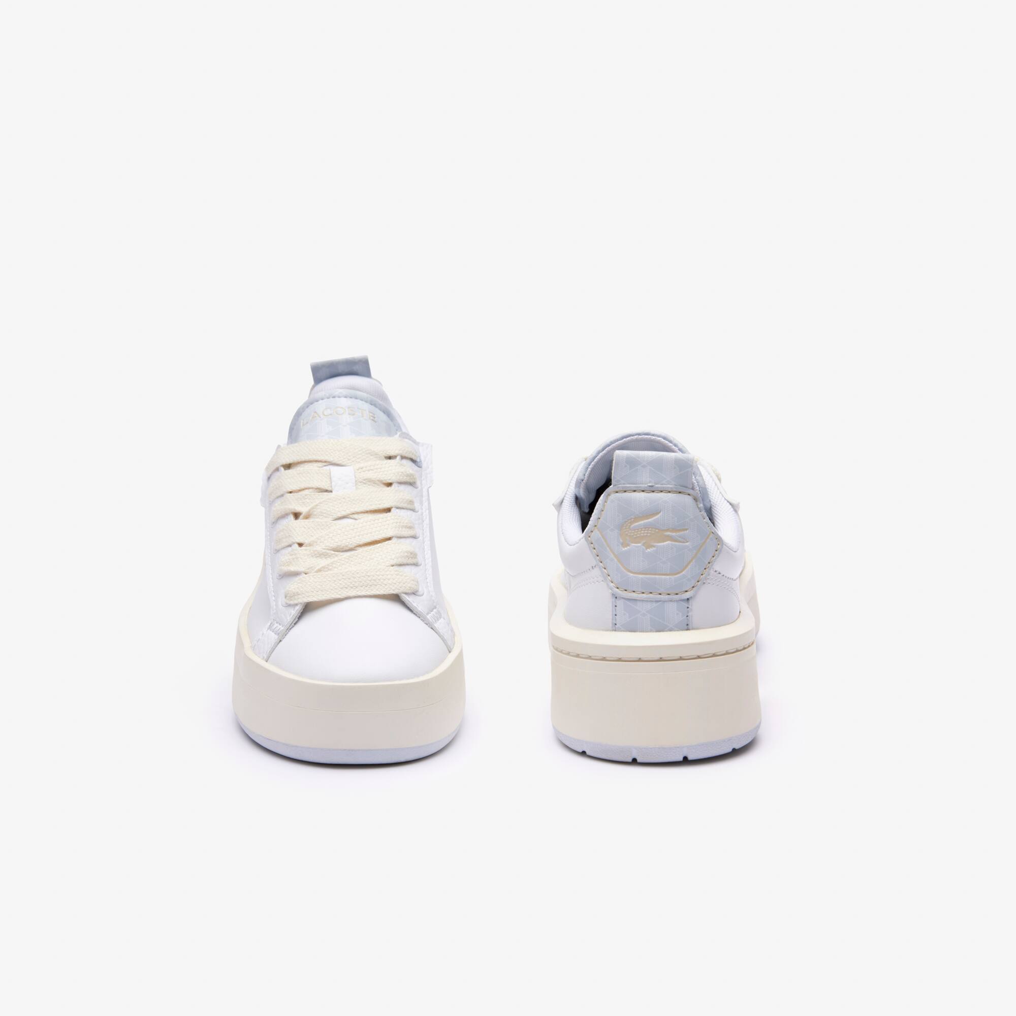 Sneakers Carnaby Platform femme en cuir monogrammé Sneakers - Blanc - Lacoste - Femme