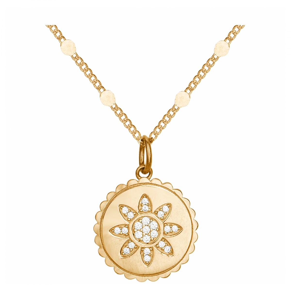 Collier en Plaqué Or avec oxyde de zirconium blanc