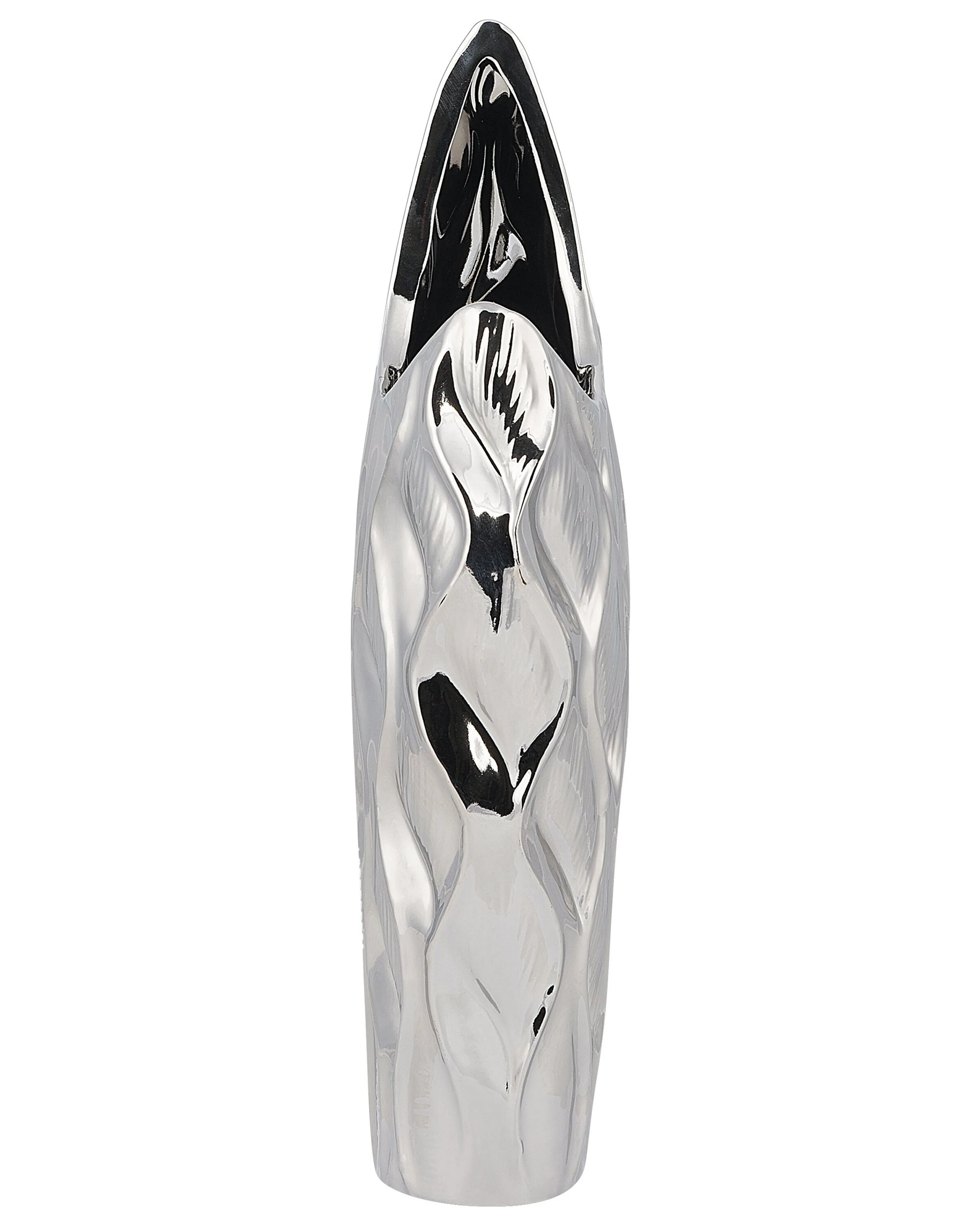 Decoratieve vaas HALUZA Steengoed 35 cm Zilver