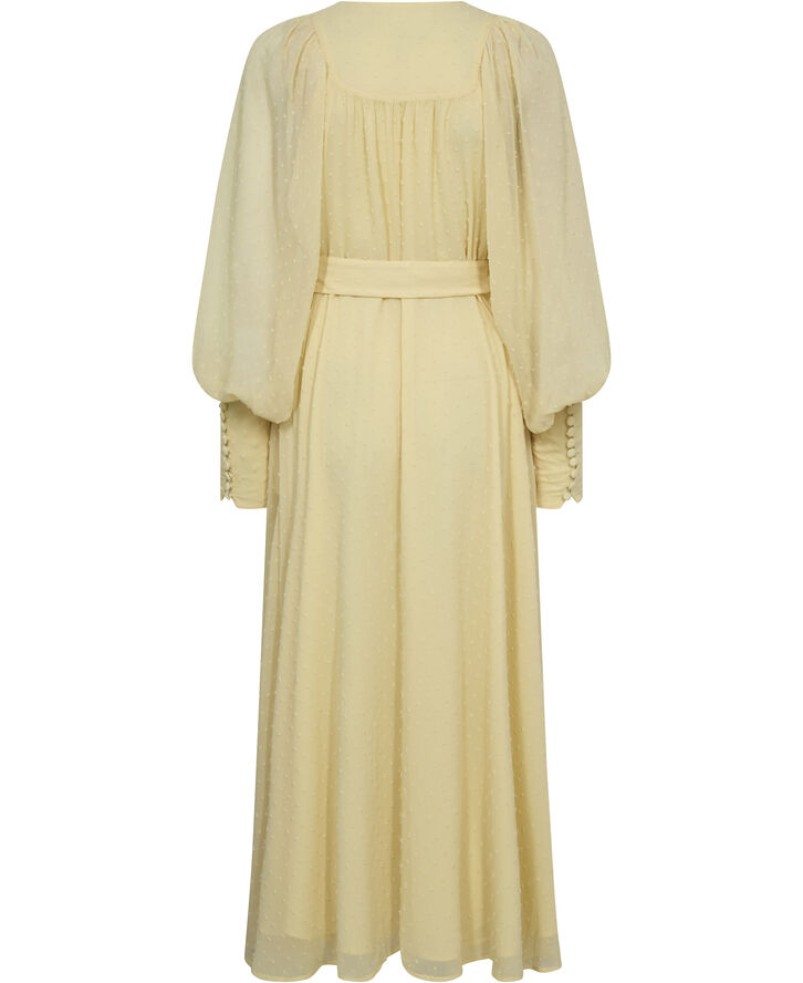 ROTATE Birger Christensen Medi Dress With Belt Pastel yellow