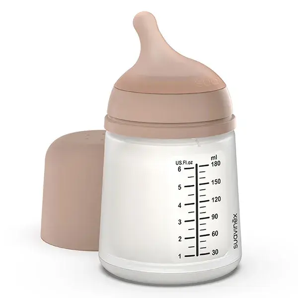Suavinex, Zerø.Zerø, Mamadeira anticólica - Tamanho único, especial para amamentação - 180ml