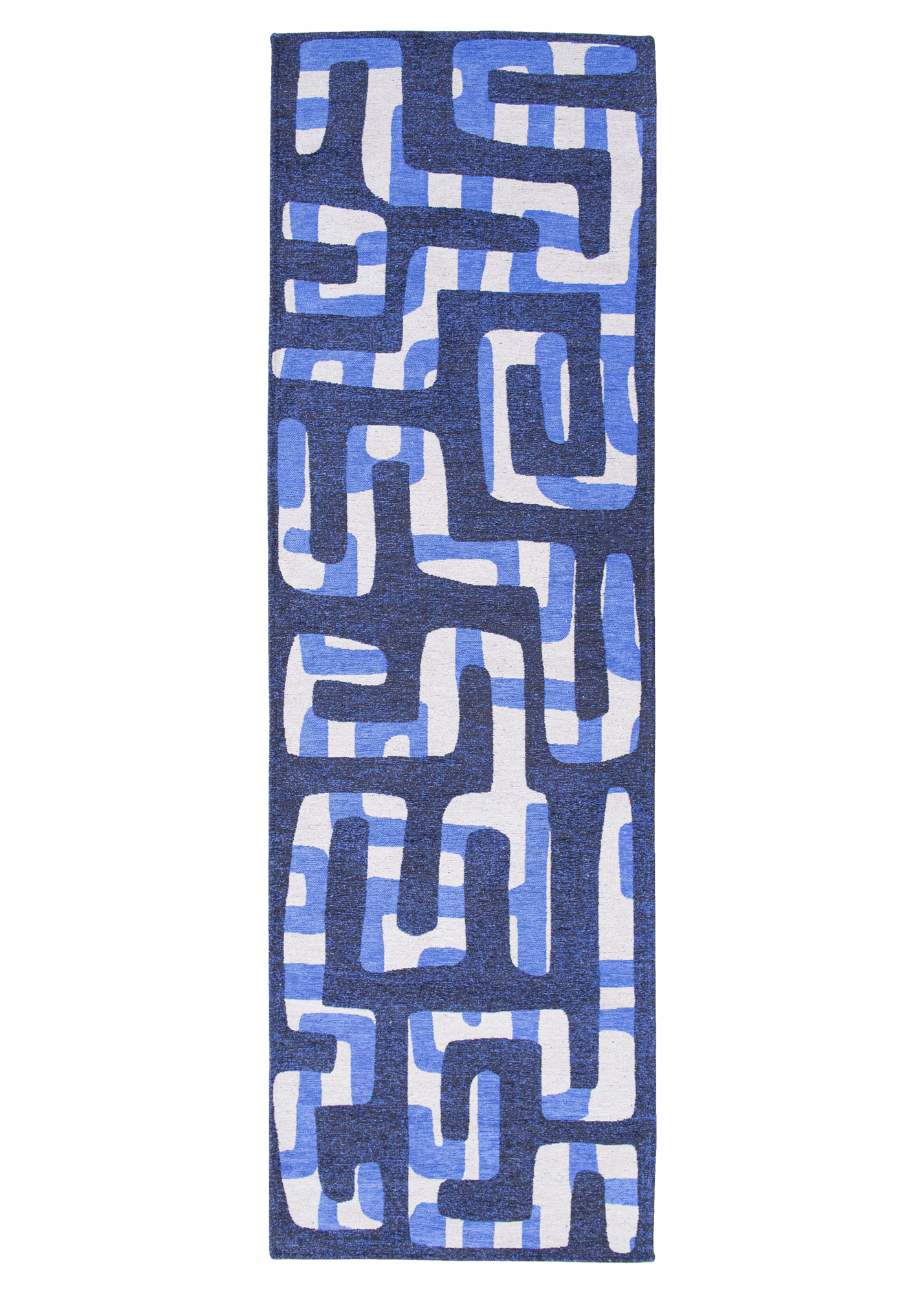 Ecorugs vloerkleed Kuba blauw 80x250 cm
