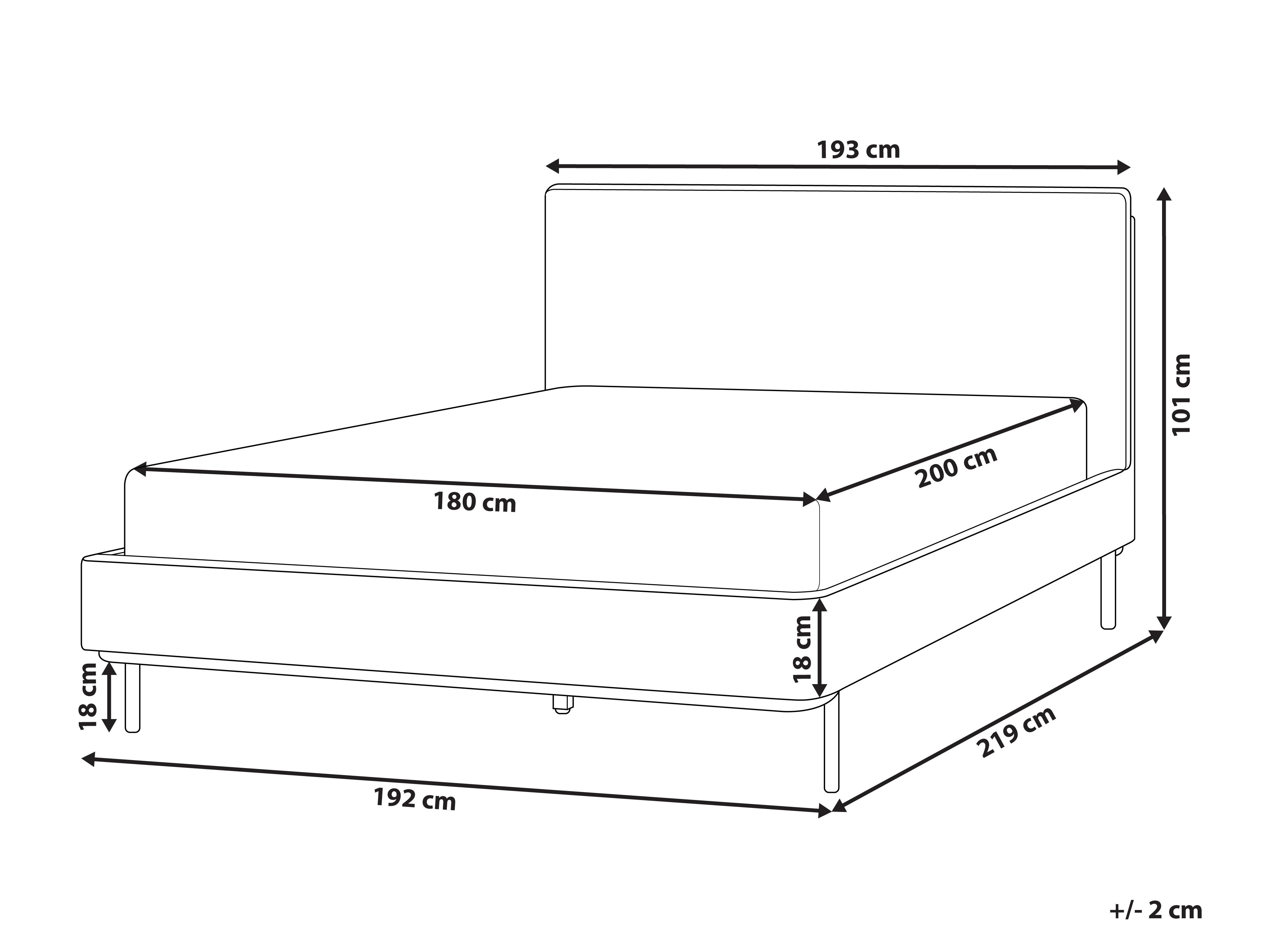 Bed Stof CORIO 180 x 200 cm Lichtgrijs