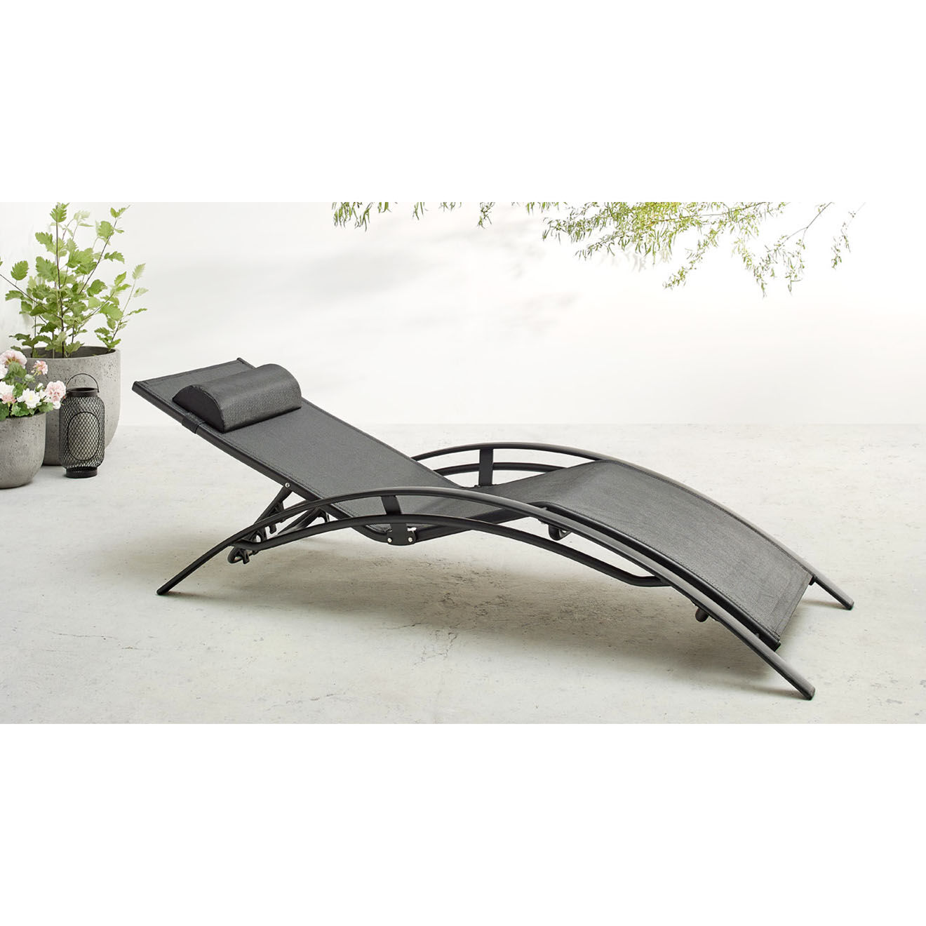 Côté Lounge 2 Bains de soleil Hawai noir - 66x179x30 cm