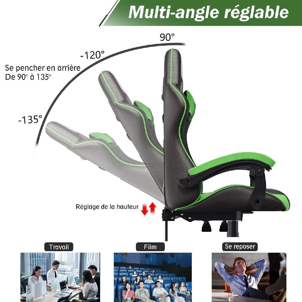 Rattantree Chaise Ergonomique - Noir/Grena
