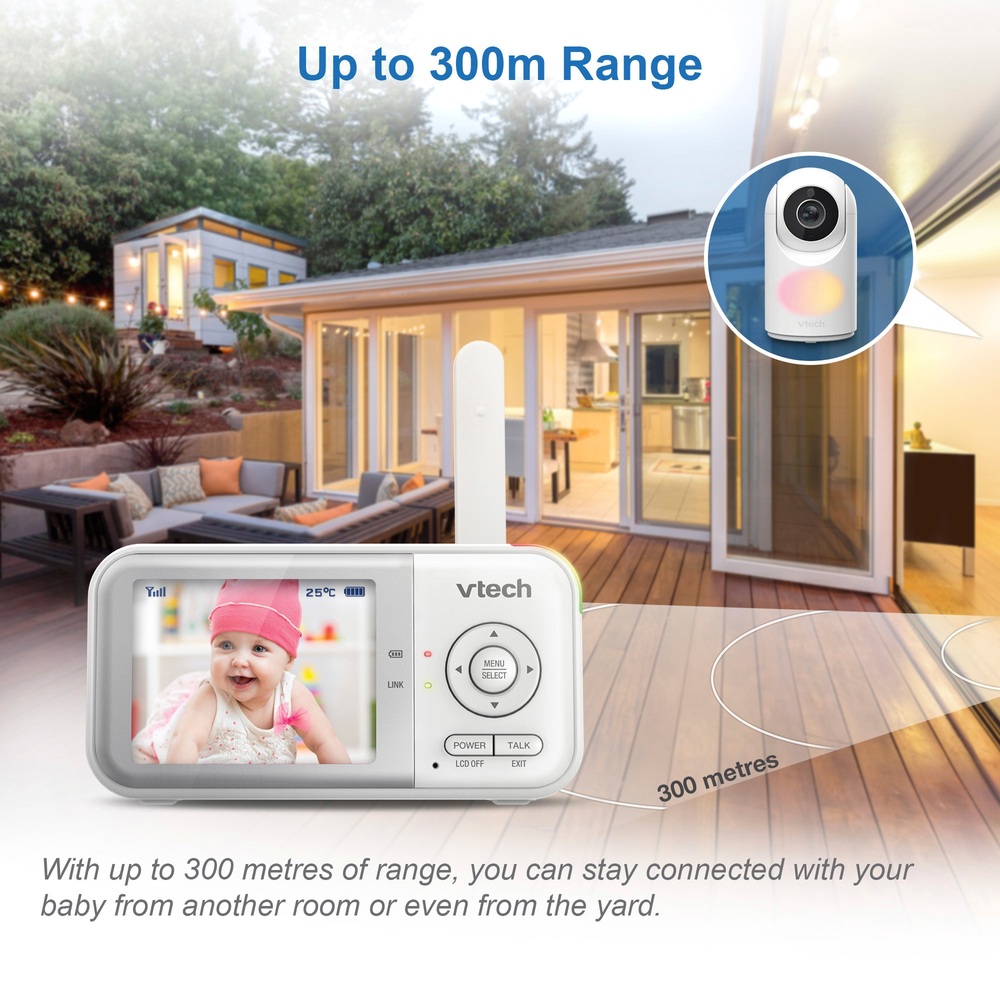 VTech VM3263 2,8-Zoll-Video-Babyphone mit Schwenk- und Neigefunktion