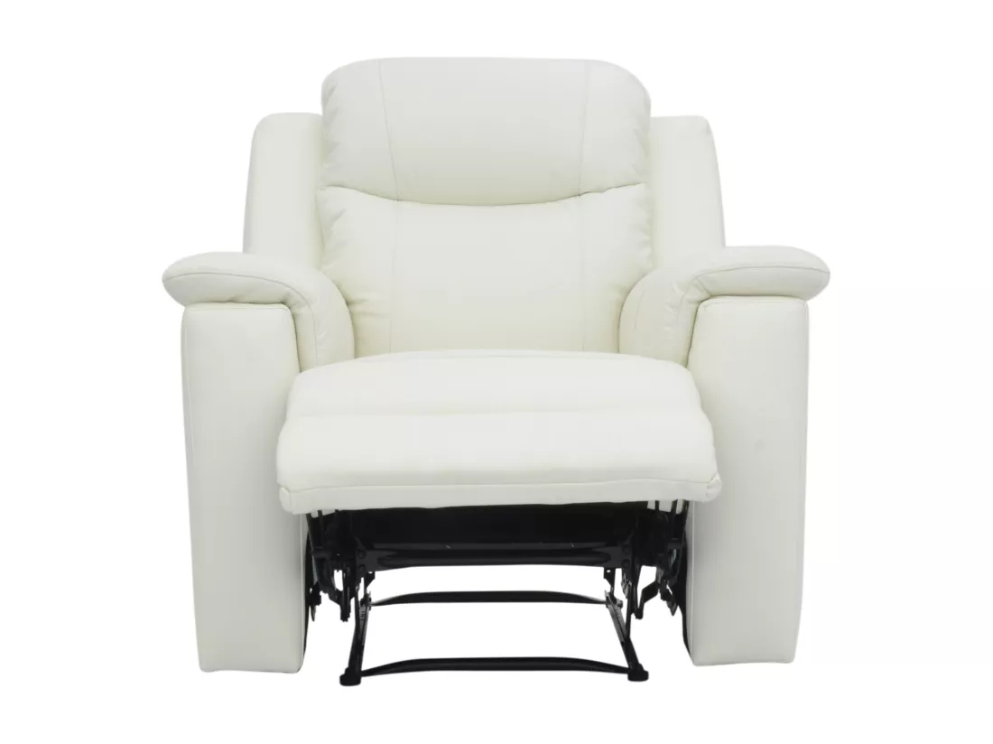 Canapés 3 places 2 places et un fauteuil relax EVASION en cuir - Blanc ivoire