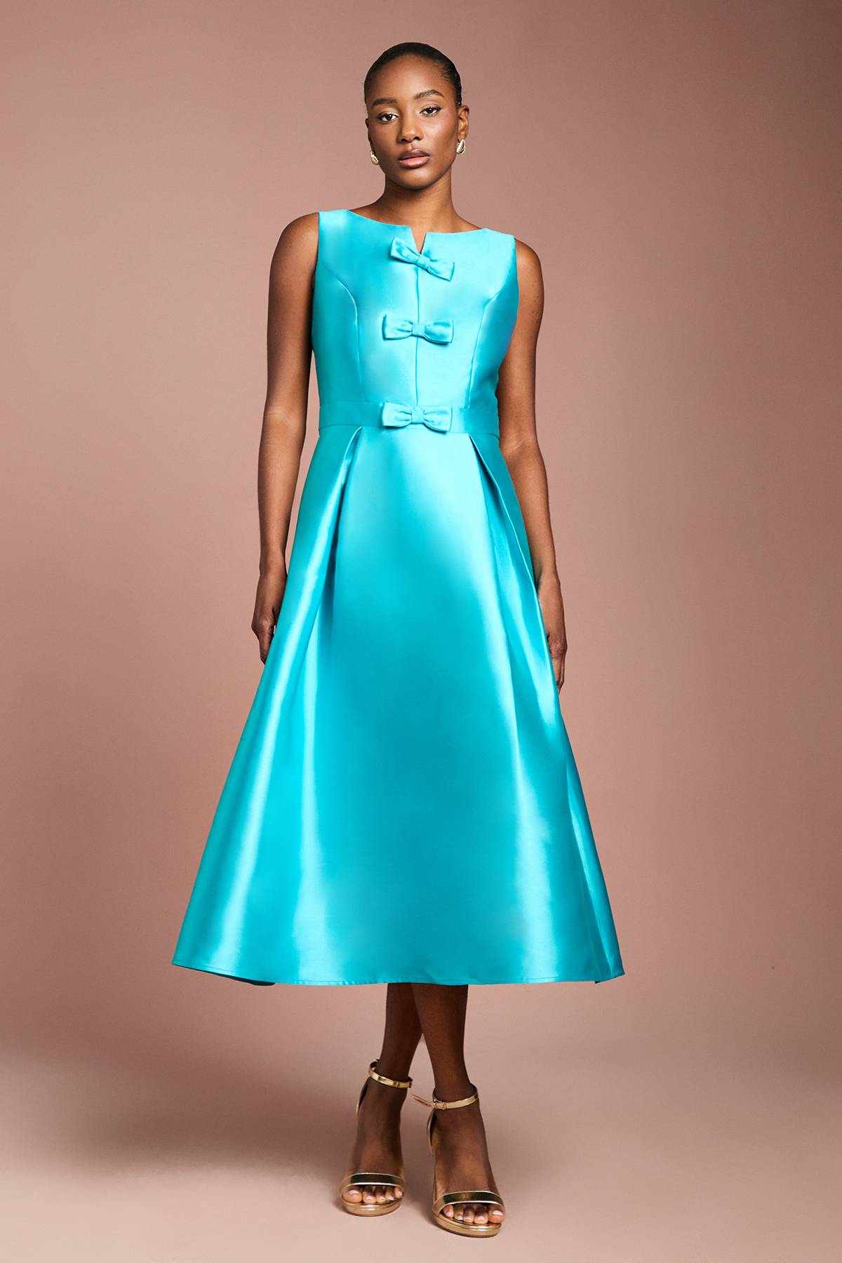 Coast Robe Midi À Jupe Ample Avec Détail Nœud