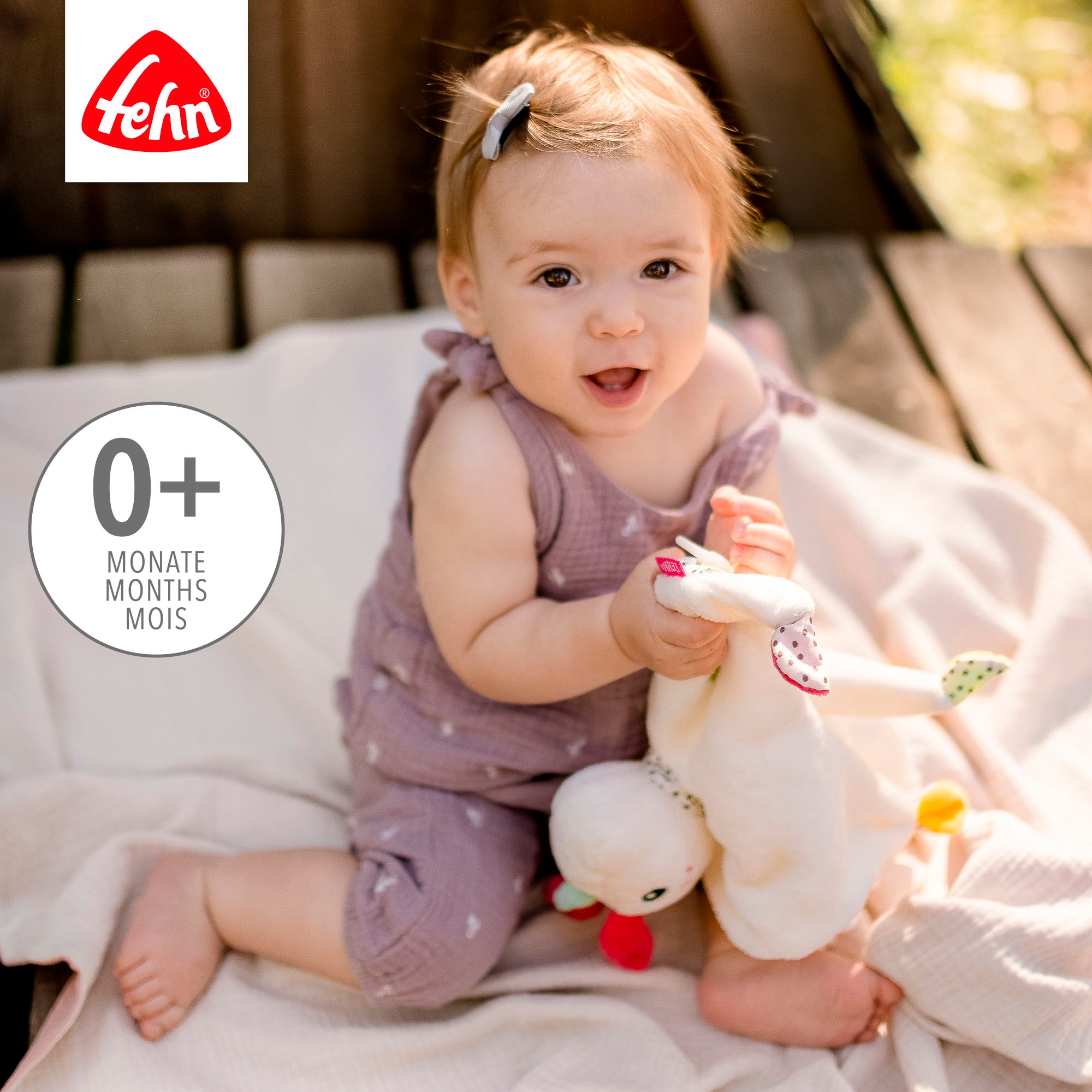 Fehn Schmusetuch »Aiko & Yuki, Einhorn« mit Befestigungsring für Schnuller