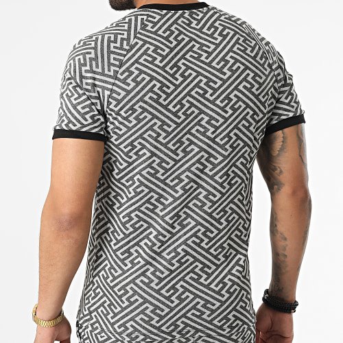 Ensemble Tee Shirt Col Zippé Short Jogging C5839-C8149 Gris