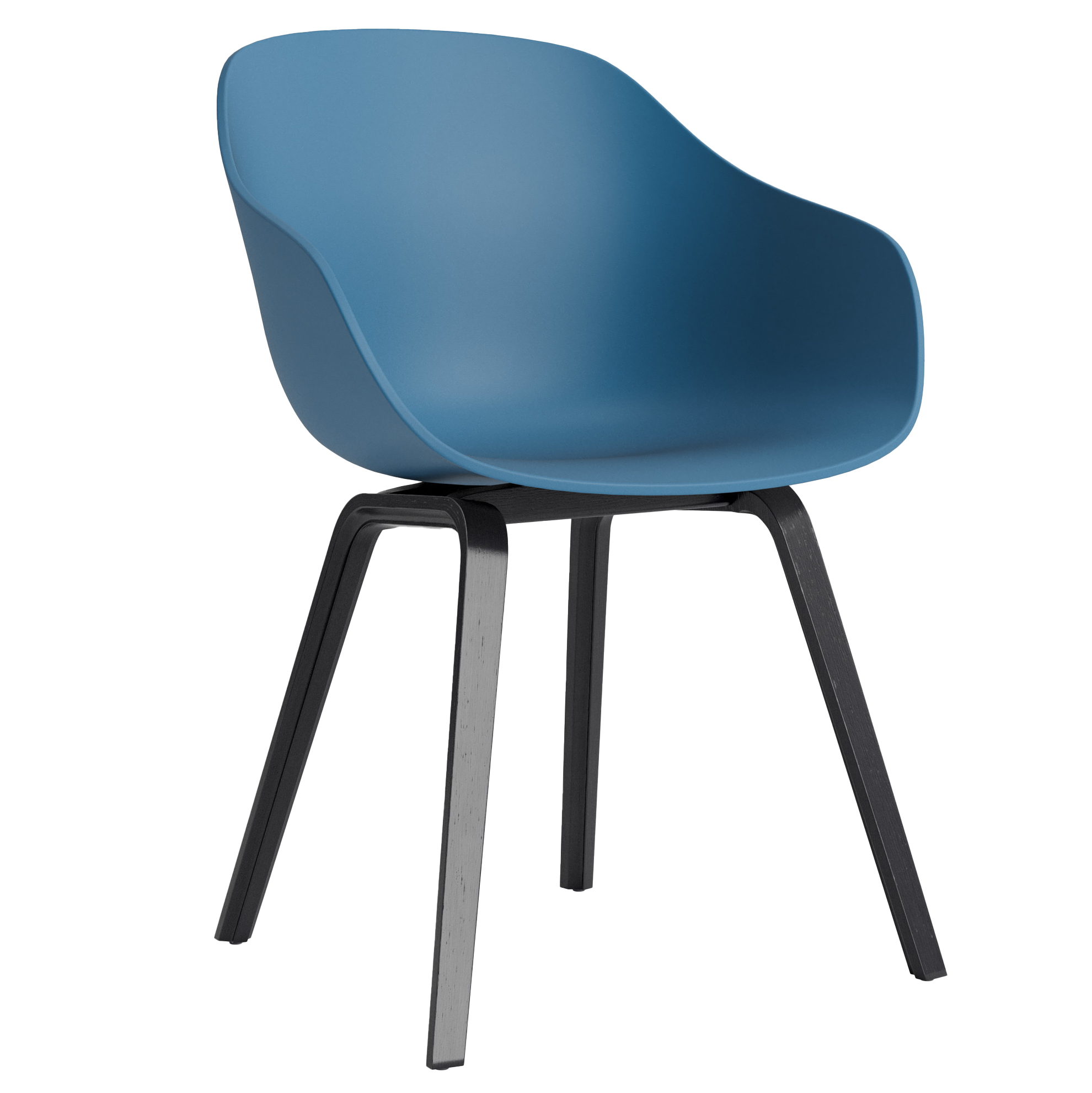 Eetkamerstoel AAC 222 zwart gelakt onderstel azure blue 2.0