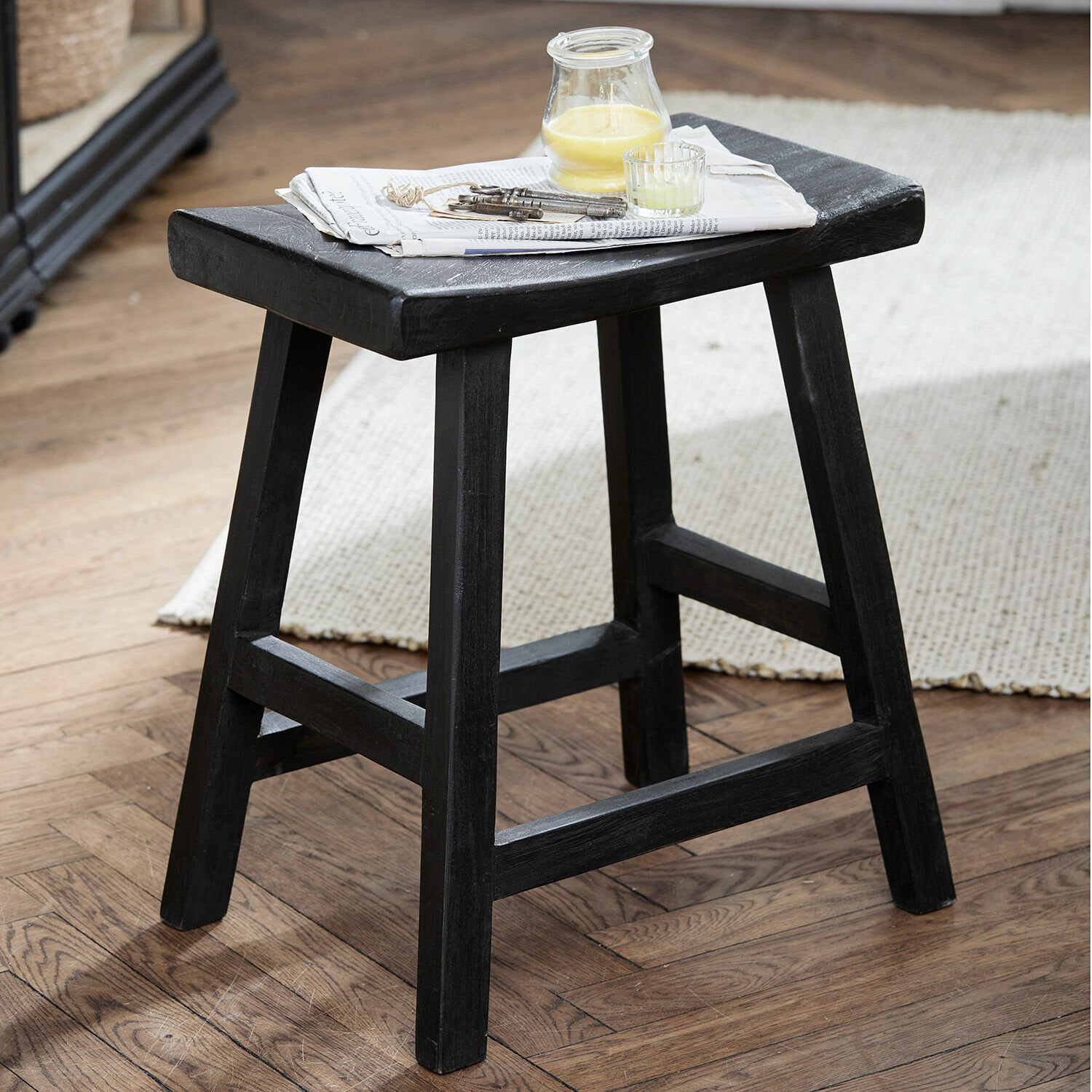 Hocker Nael 52/46/32 cm | schwarz