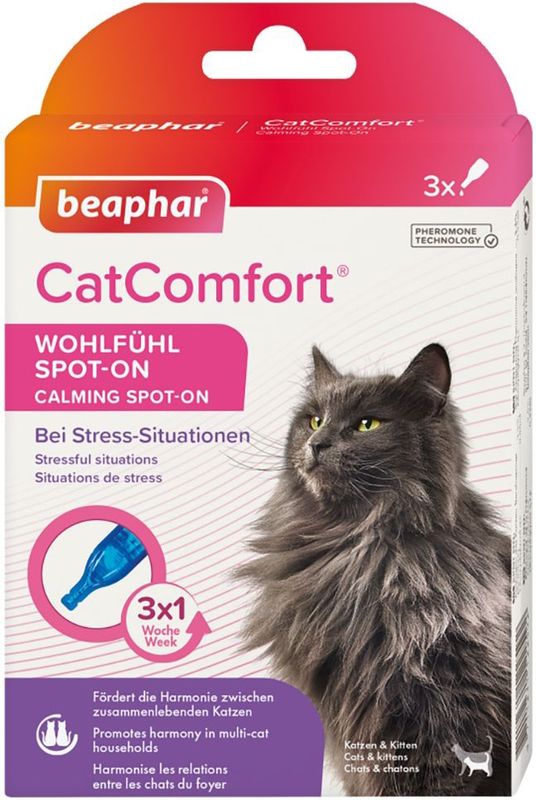 beaphar - CatComfort Spot-On - 3x0,55ml - Kalmerende Behandeling voor Katten