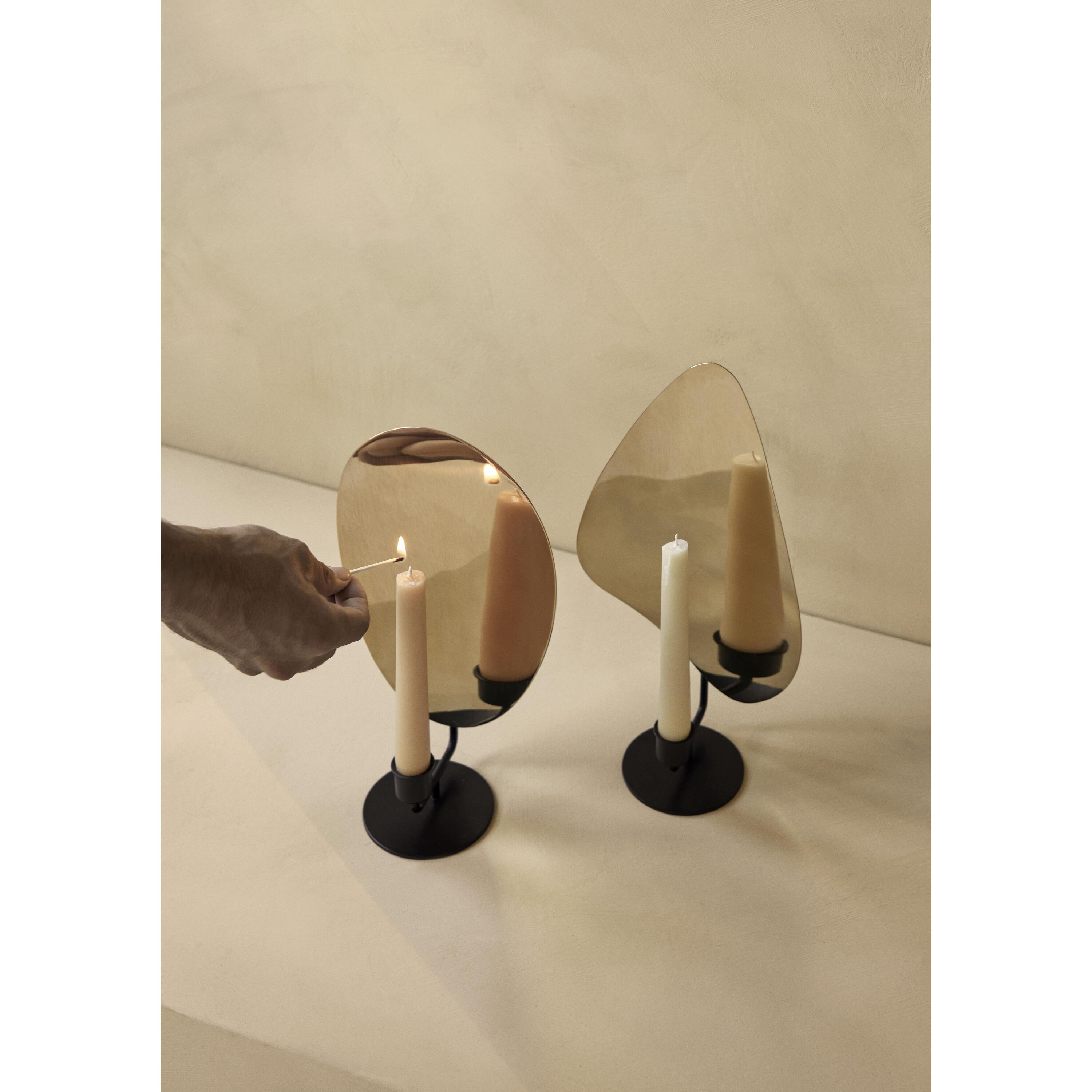 Audo Copenhagen Flambeau kandelaar medium Black|Polished Brass