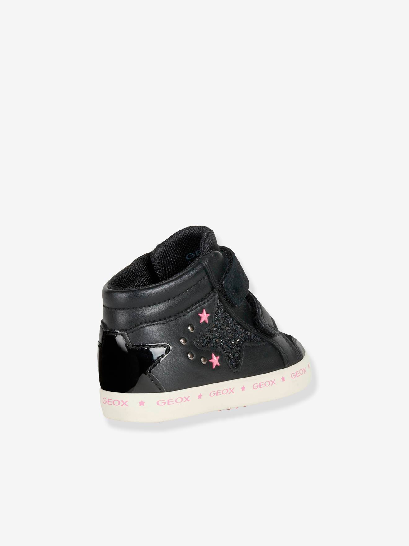 Sapatinhos de bebê Kilwi Girl B GEOX®, tamanho médio, preto, lisos com estampas.