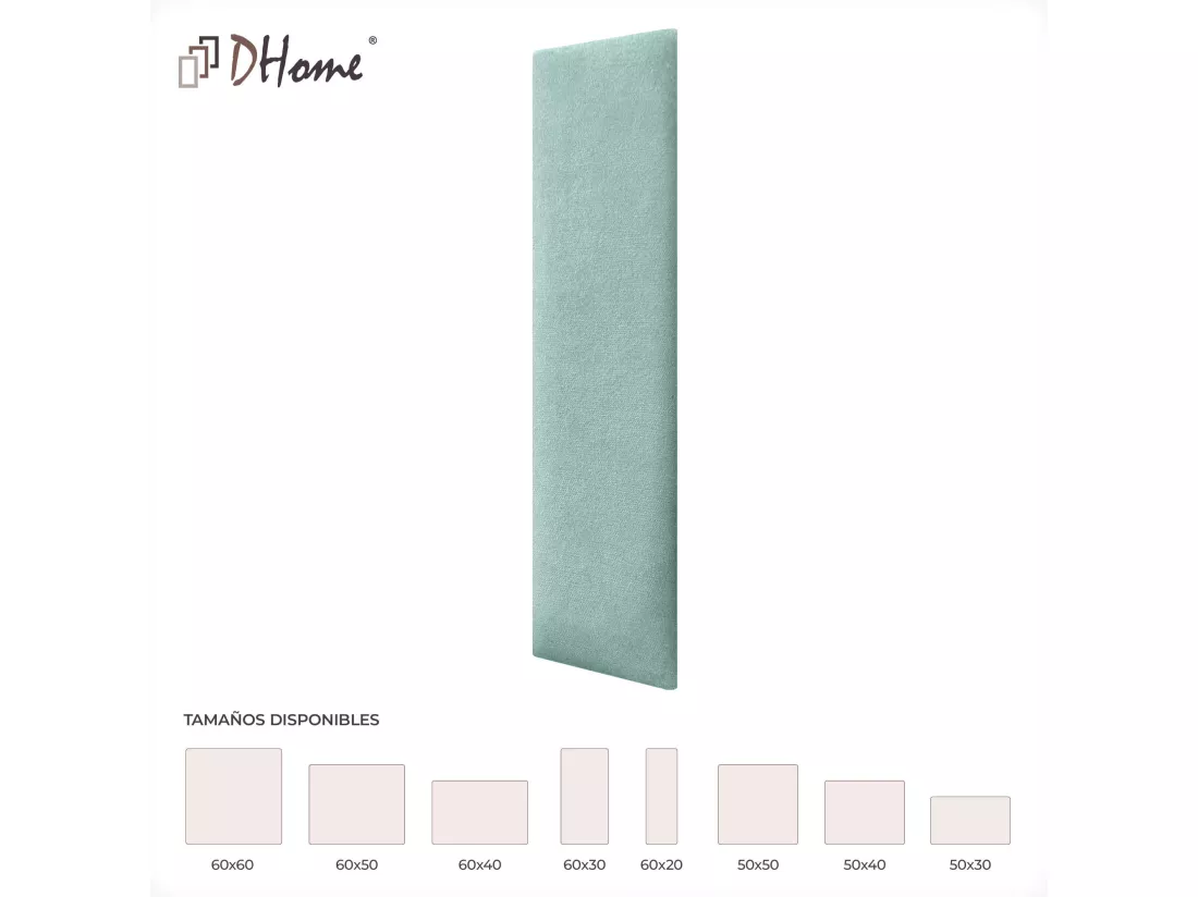 DHOME Lot de 1 Panneaux muraux en tissu auto-adhésifs Panneaux muraux absorbants acoustiques Protection contre les chocs (Vert aqua, 60x30cm, x1)