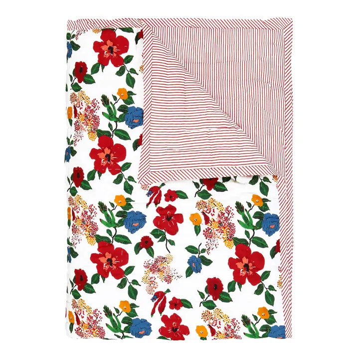 Lucas du Tertre Plaid quilté réversible Hibiscus