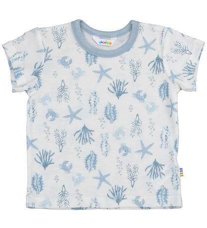 Joha T-Shirt - Wolle - Hellblau m. Print