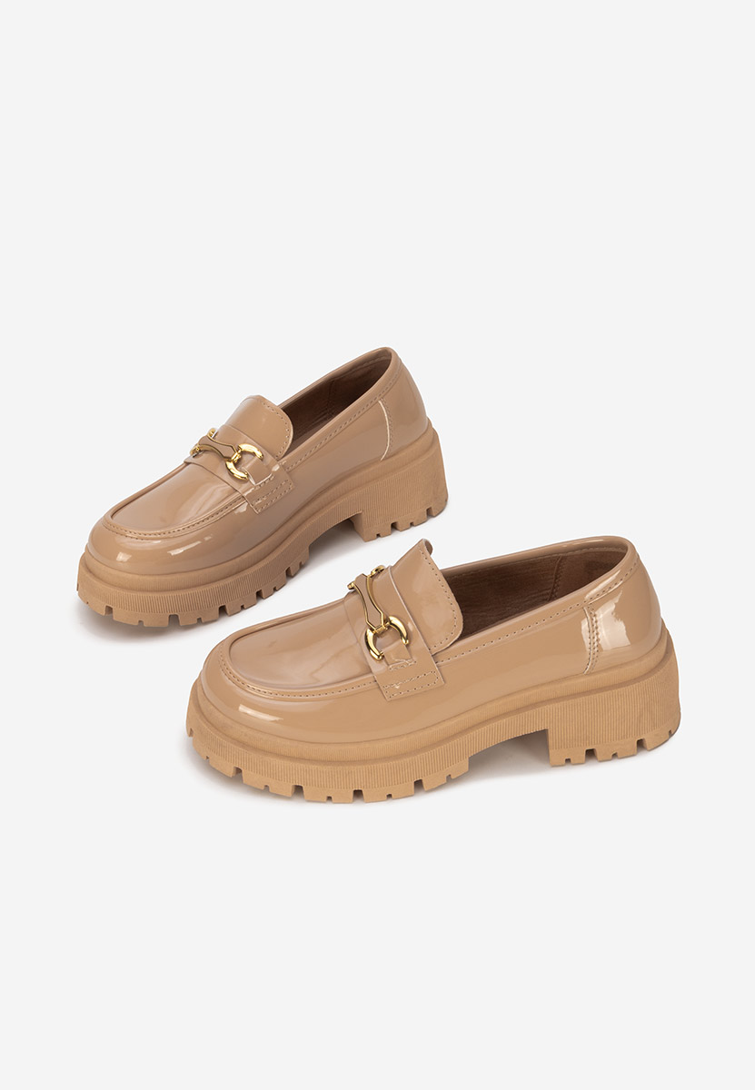 Mocassins femme à semelle épaisse kaki Elssia
