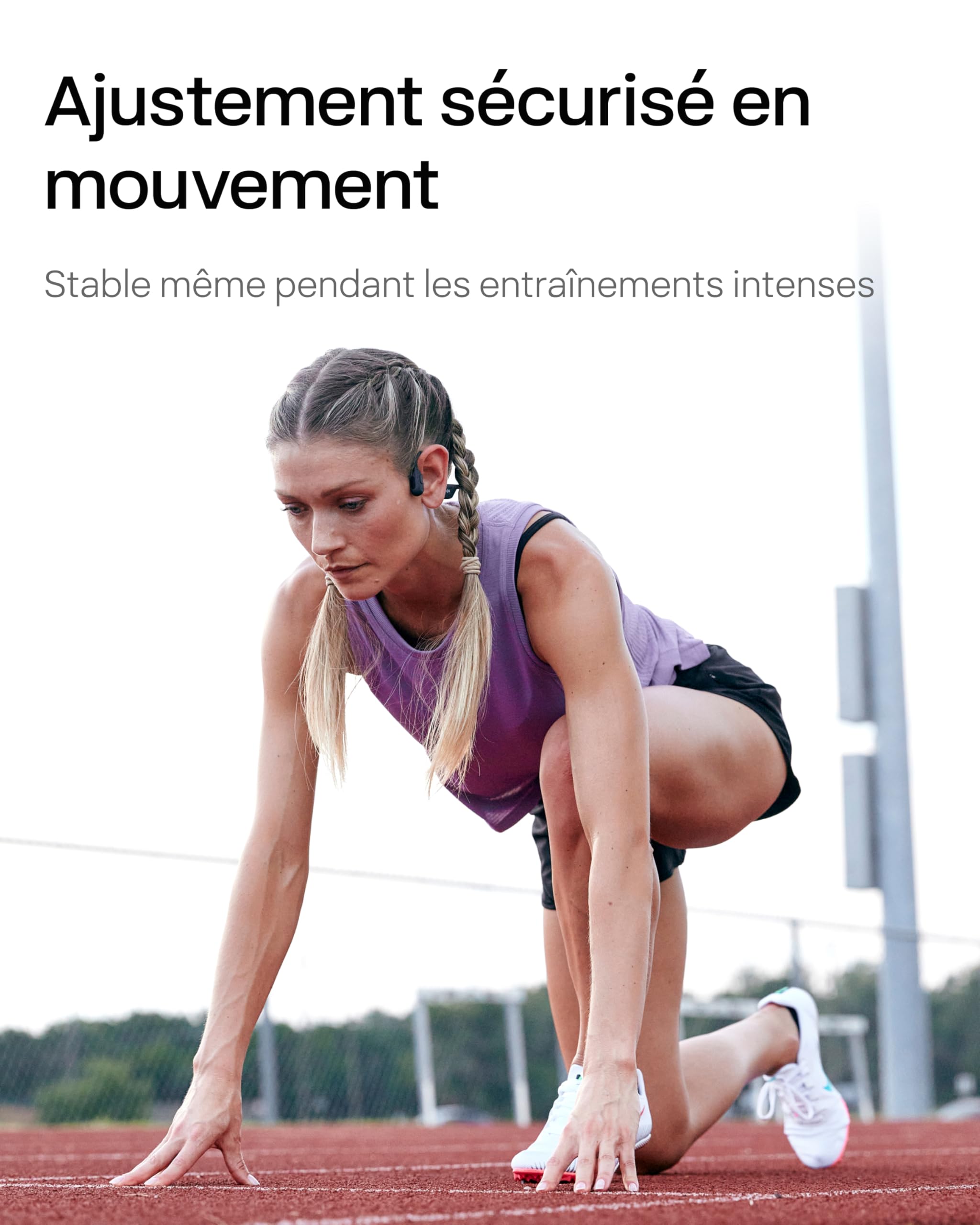 SHOKZ OpenRun Pro Mini Casque à Conduction osseuse, écouteurs Bluetooth Oreilles Libres pour Le Sport avec Micro, Casque sans Fil étanche IP55, 10H d’autonomie, Bandeau de Sport, Noir