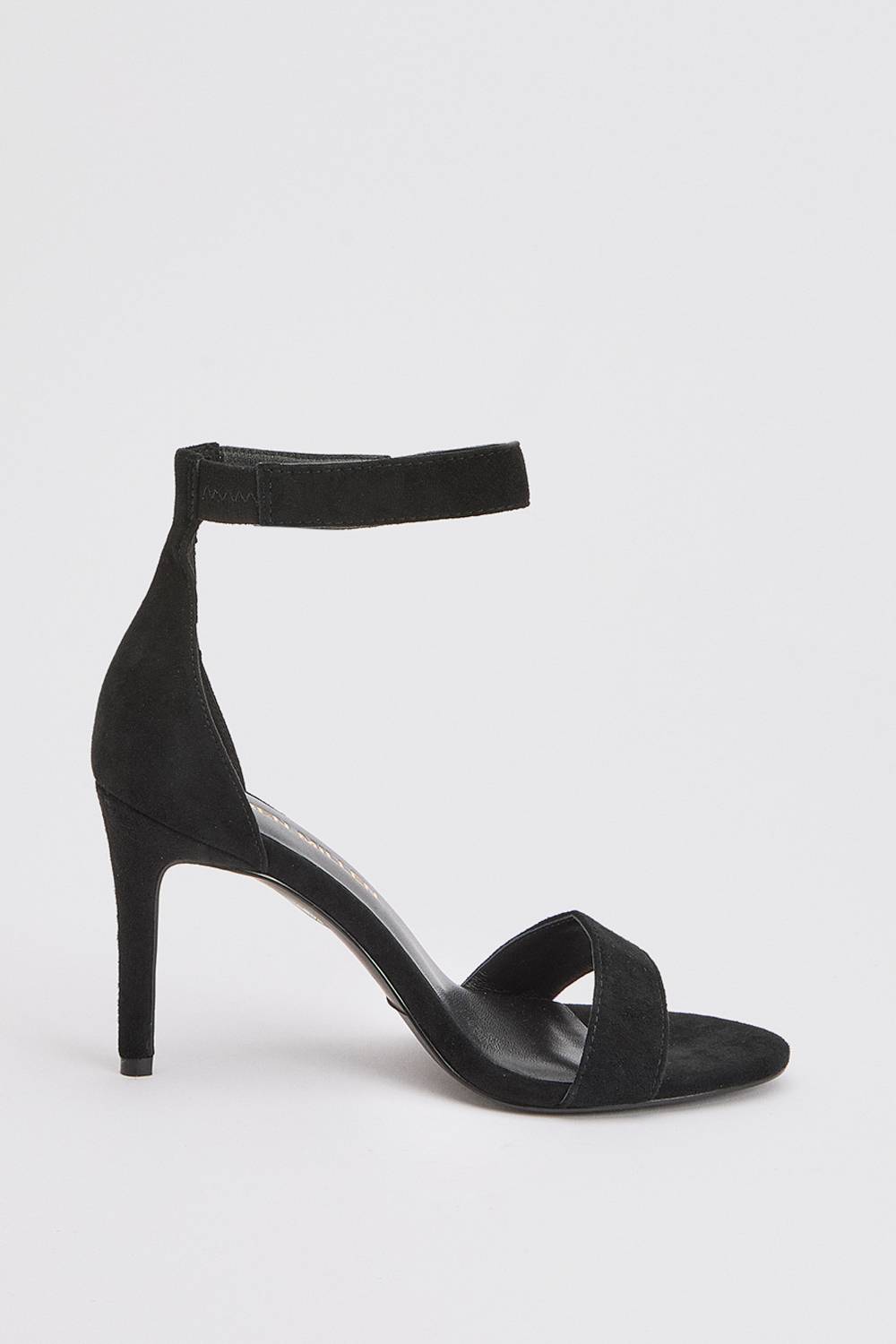 KarenMillen Sandale À Talon En Cuir Avec Détail De Fermoir Tournant