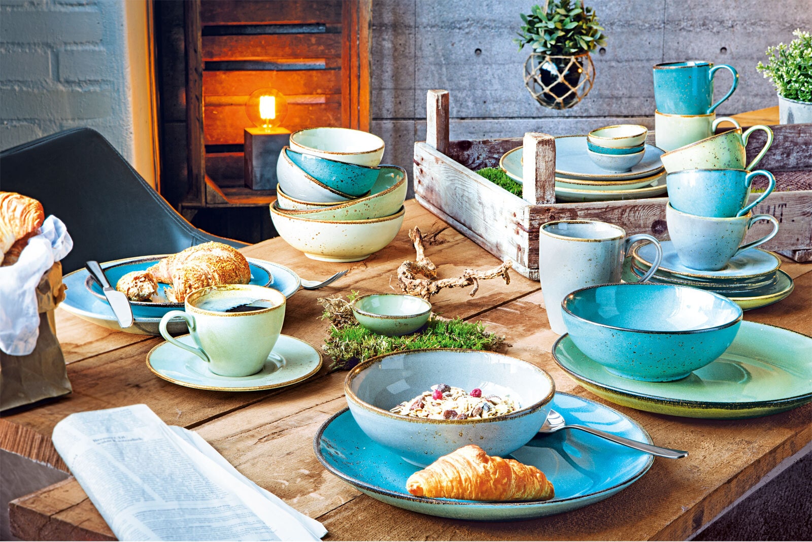 CreaTable Tasse NATURE COLLECTION 6er Set steingrau