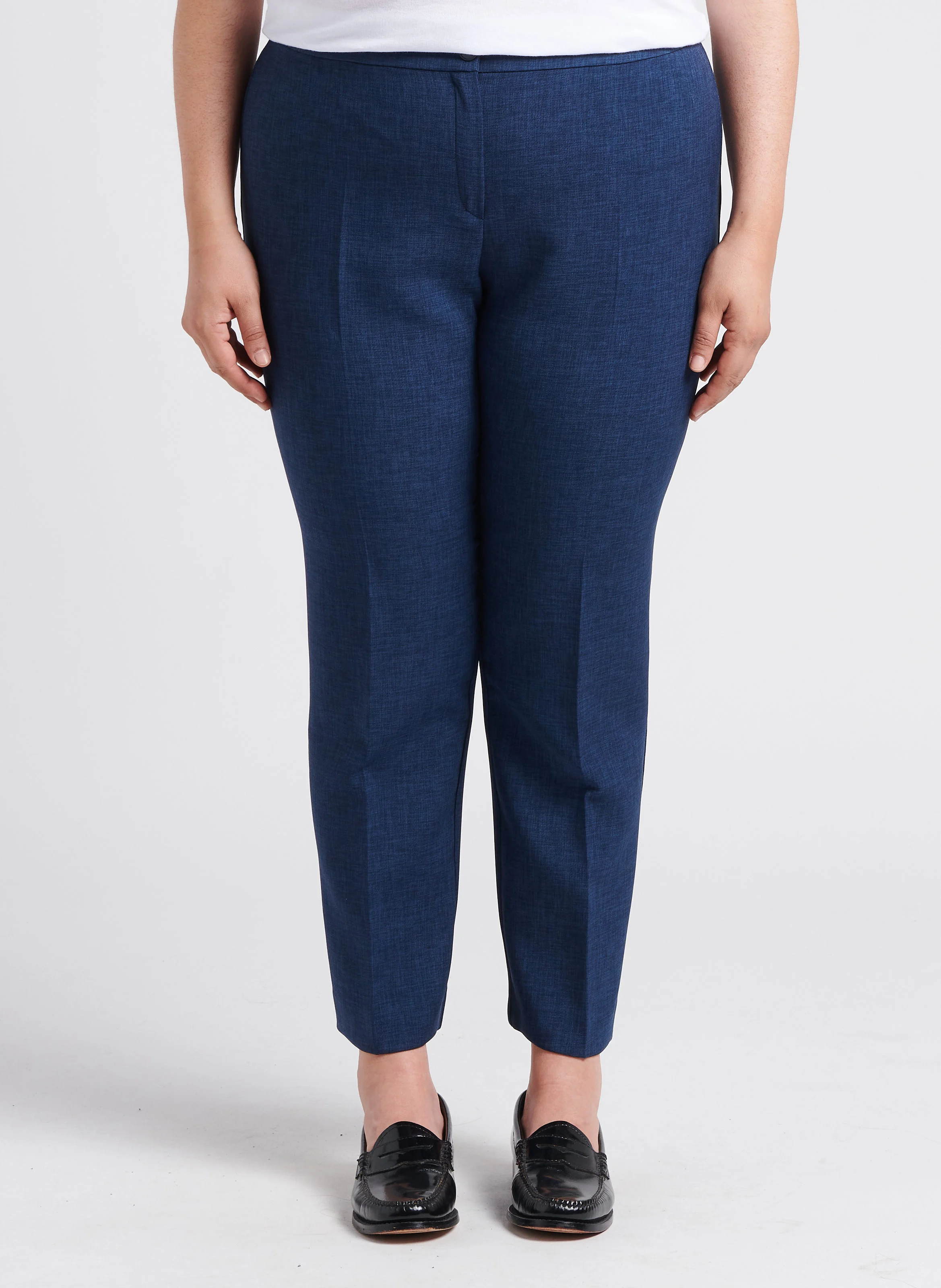 REGNO - Pantalon droit à pince taille haute| Bleu