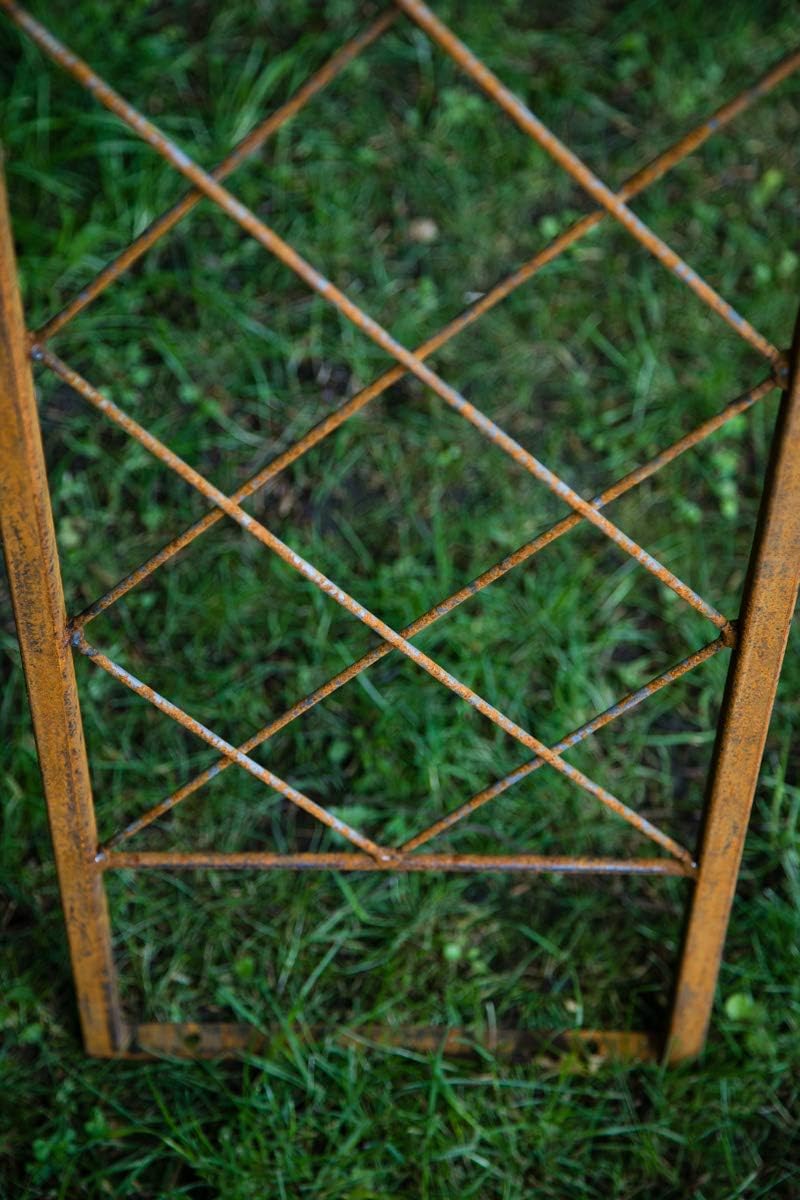 KUHEIGA Rostiger Rosenbogen Metall, B:150cm / H:230cm,/ Tiefe 34cm Rankbogen Rost, Metall-Bogen