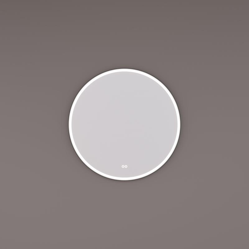 Hipp Design 13000 ronde spiegel 80cm zwart met LED en spiegelverwarming