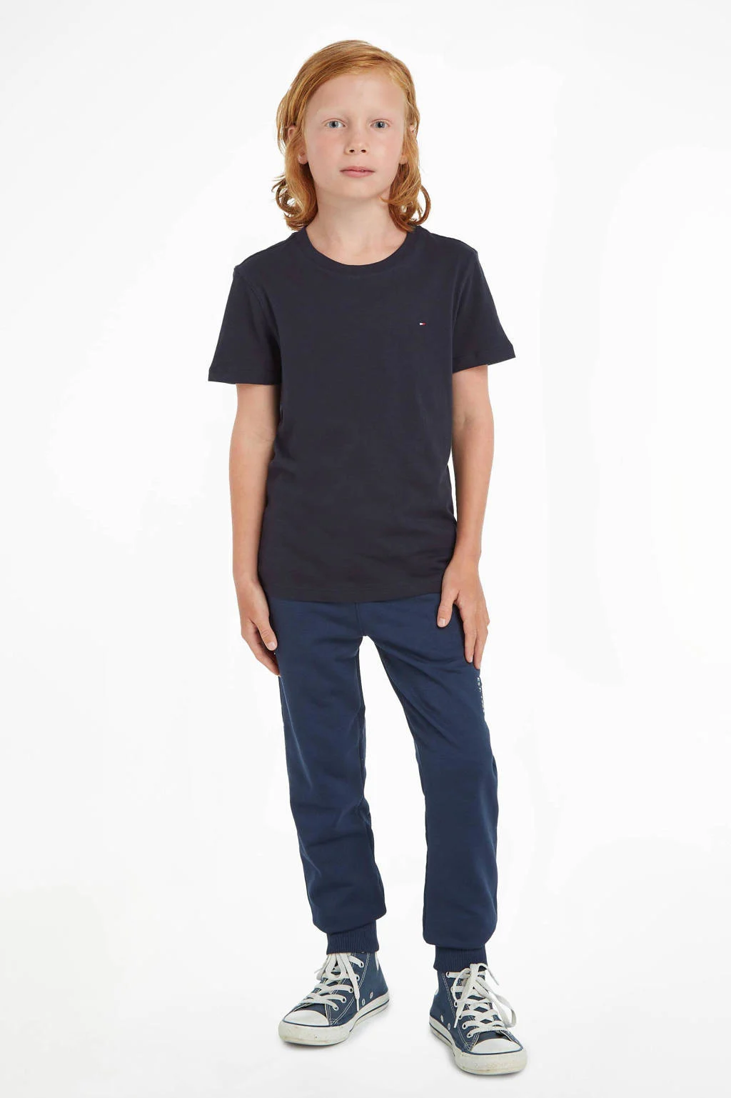 Tommy Hilfiger T-shirt van katoen donkerblauw