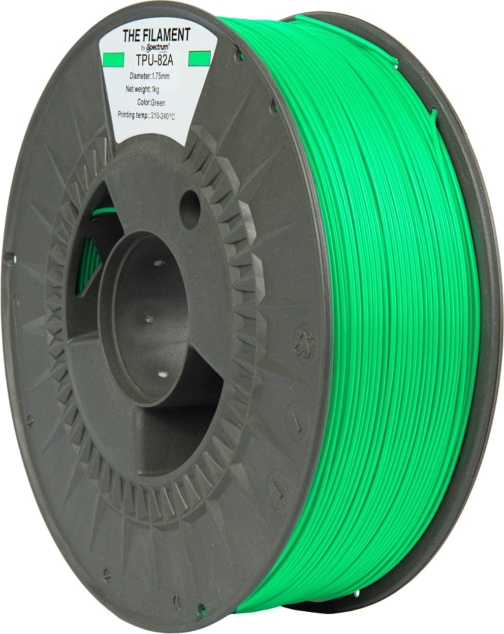 The Filament  TPU-82A Green, 1,75 mm / 1000 g    Belastbares TPU mit Shore Härte 82A in Green