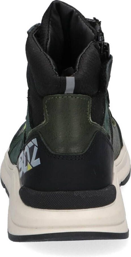 Braqeez 421982-568 Hoge Sneakers Groen Leer Veters