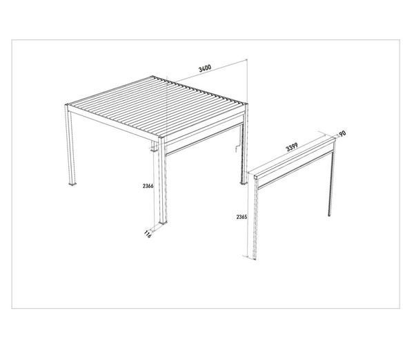 Weide Sonnenrollo für Deluxe/Classic Pergola,